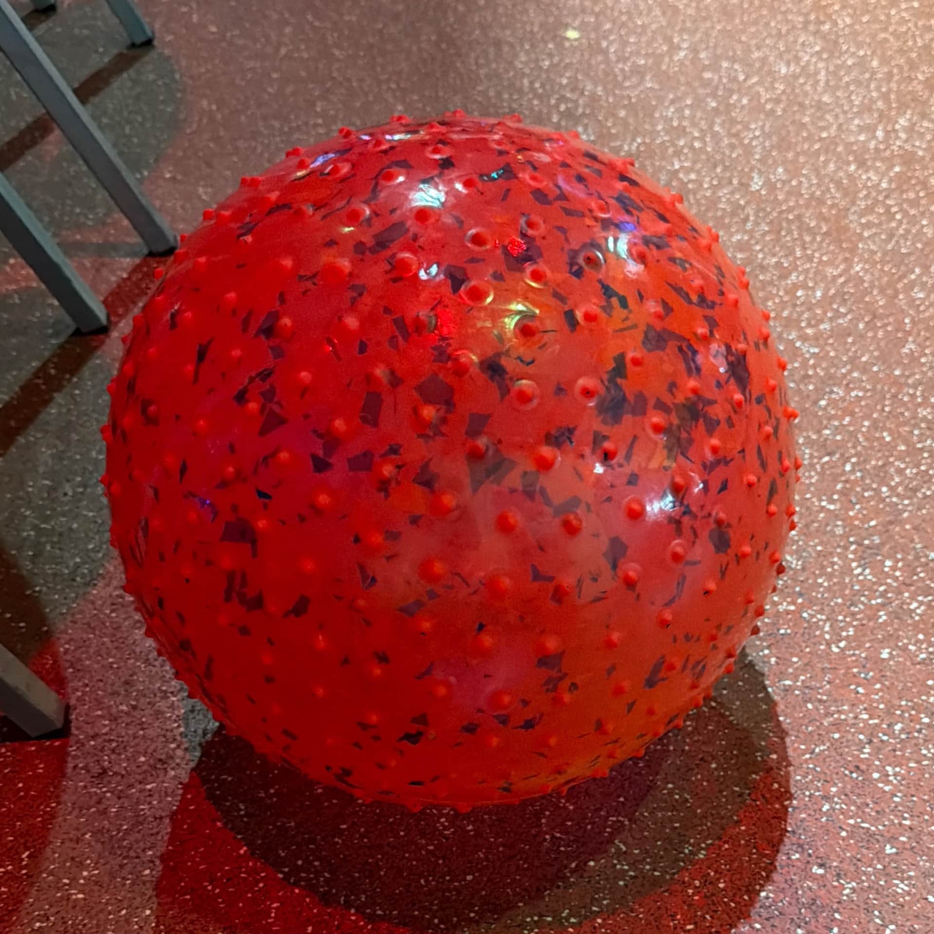 Red Textured Sensory Ball with Glitter
